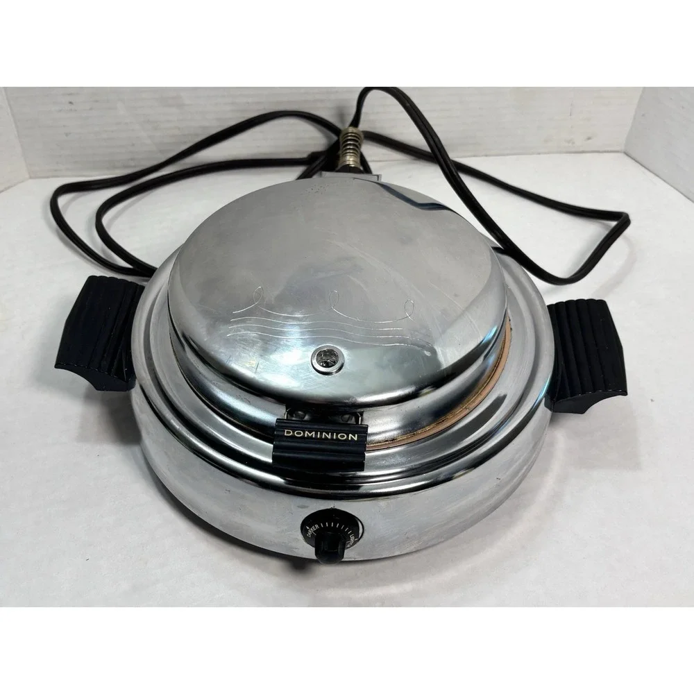 Vintage Dominion 1316 Waffle Maker Chrome Electric‎ Baker USA Tested Works